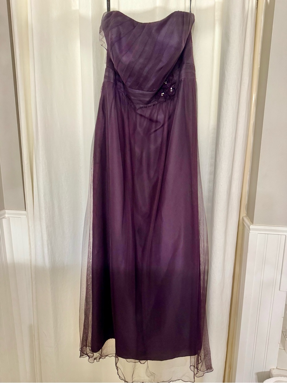 Alfred Angelo Strapless Plum Evening Gown